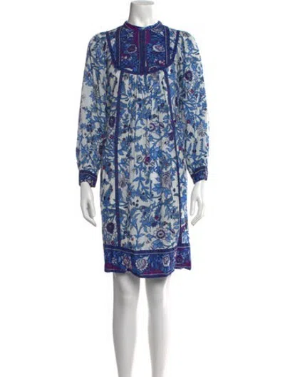 Pre-owned Antik Batik Floral Print Mini Dress In Blue