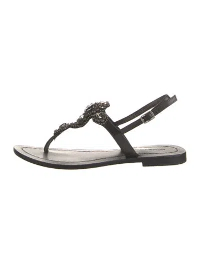 Pre-owned Antik Batik Leather Sandals In Black