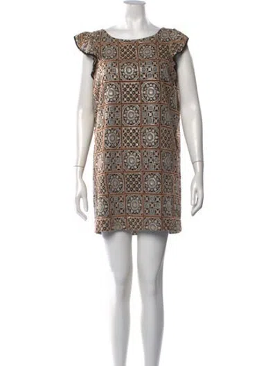Pre-owned Antik Batik Patterned Mini Dress In Black