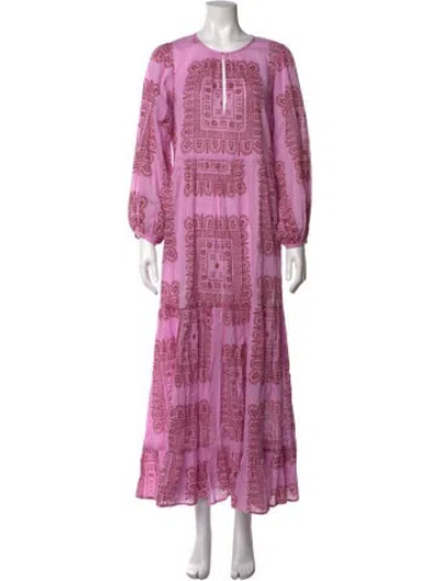 Pre-owned Antik Batik Printed Long Dress In Purple