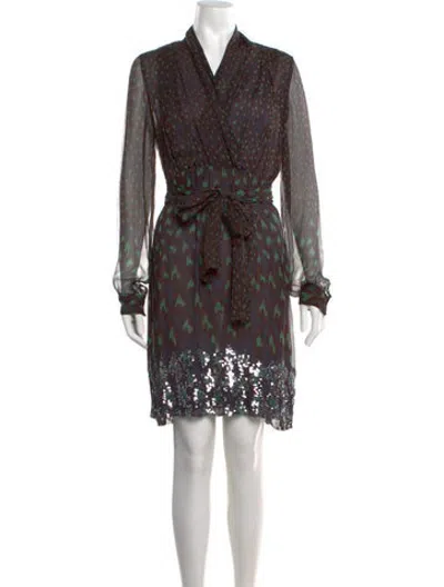 Pre-owned Antik Batik Silk Midi Length Dress In Multicolor
