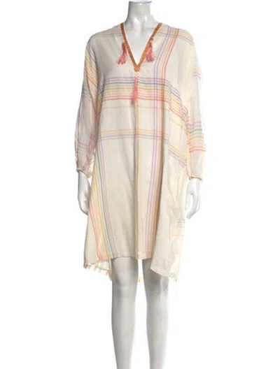 Pre-owned Antik Batik Striped Midi Length Dress In Neutrals