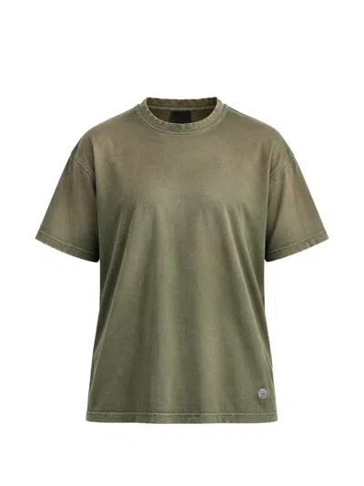 Antik Denim Phil Faded-effect Logo-patch T-shirt In Green