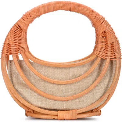 Antik Kraft Wicker Circle Handbag In Brown