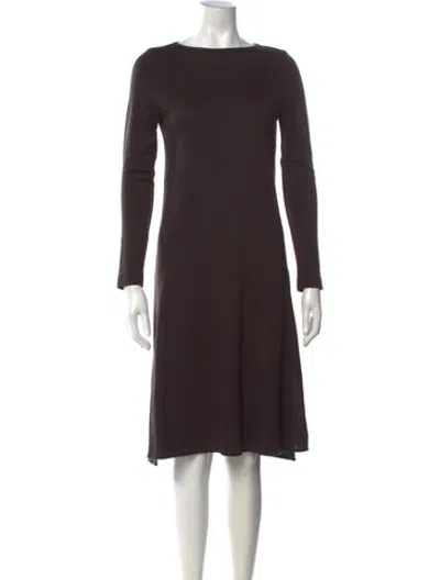 Pre-owned Antonelli Bateau Neckline Knee-length Dress In Brown
