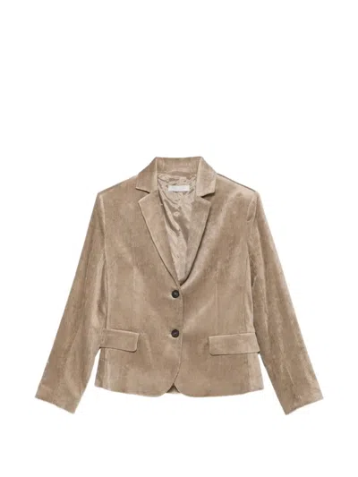Antonelli Corduroy Single-breasted Jacket In Neutral
