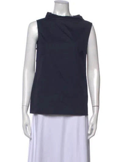 Pre-owned Antonelli Mock Neck Sleeveless Top In Blue