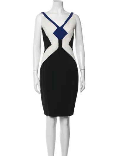 Pre-owned Antonio Berardi Colorblock Pattern Knee-length Dress In Black