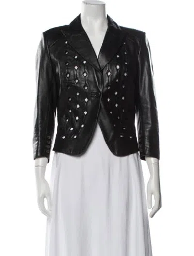 Pre-owned Antonio Berardi Leather Blazer In Black