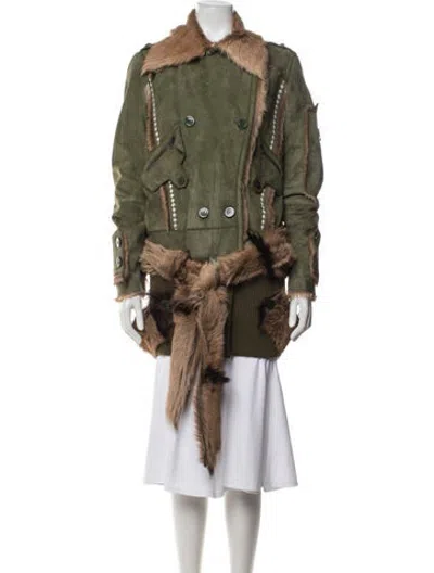 Pre-owned Antonio Berardi Leather Jacket In Green