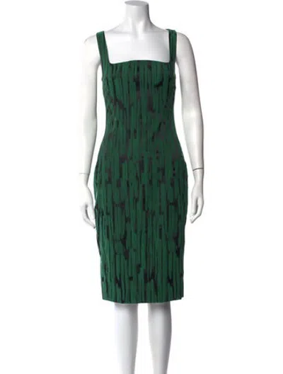 Pre-owned Antonio Berardi Patterned Knee-length Dress In Green
