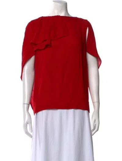 Pre-owned Antonio Berardi Silk Asymmetrical Top In Red