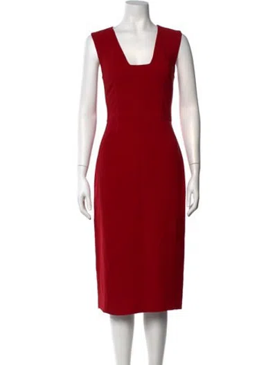 Pre-owned Antonio Berardi Square Neckline Knee-length Dress In Red