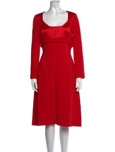 Pre-owned Antonio Berardi Square Neckline Knee-length Dress W/ Tags In Red