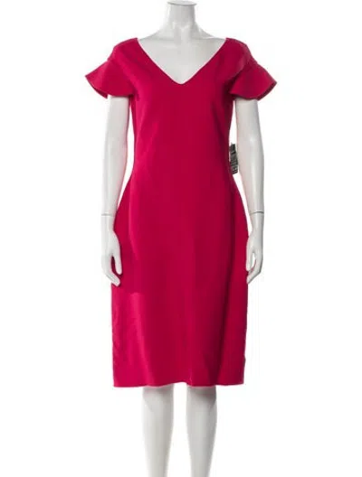 Pre-owned Antonio Berardi V-neck Knee-length Dress In Red