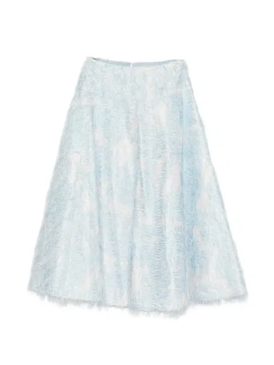 Antonio Marras Feather-effect A-line Midi Skirt In Blue