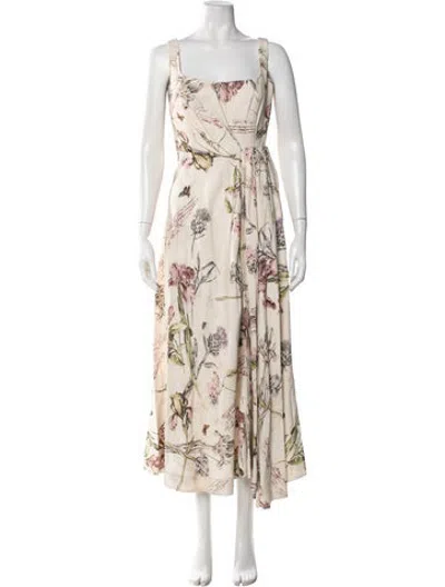 Pre-owned Antonio Marras Floral Print Midi Length Dress In Neutrals