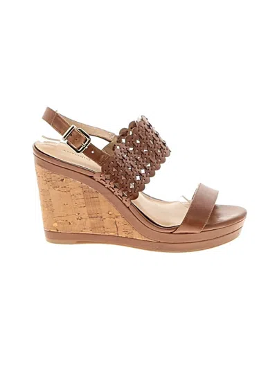 Pre-owned Antonio Melani Wedges In Brown