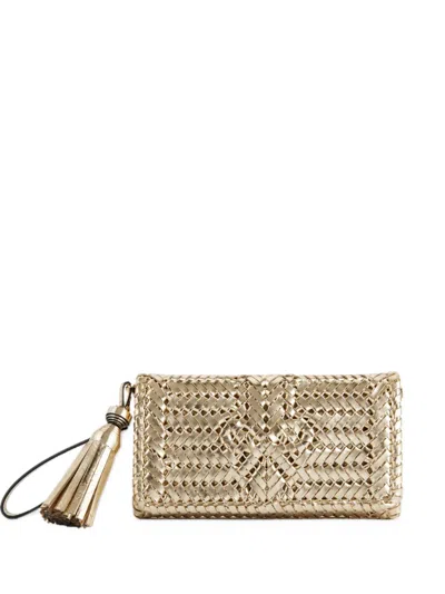 Anya Hindmarch Neeson Tassel Clutch Bag In Gold