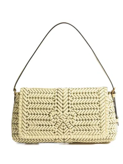 Anya Hindmarch Neeson Woven Leather Shoulder Bag In Yellow