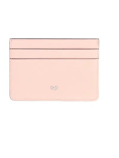 Anya Hindmarch Peeping Eyes Leather Cardholder In Pink