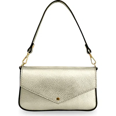 Apatchy London The Munro Leather Shoulder Bag In Silver