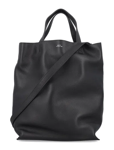 A.p.c. A. P.c. Medium Leather Tote Bag In Nero