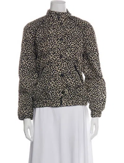Pre-owned A.p.c. Animal Print Bomber Jacket In Black