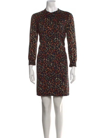 Pre-owned A.p.c. Animal Print Mini Dress In Black