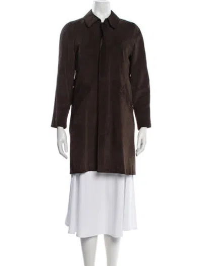 Pre-owned A.p.c. Calf Leather Coat In Brown