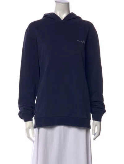 Pre-owned A.p.c. Crew Neck Long Sleeve Hoodie In Blue