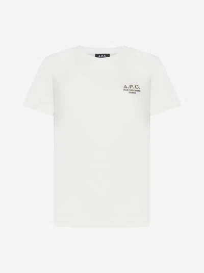 Apc Denise Logo Cotton T-shirt In Aag