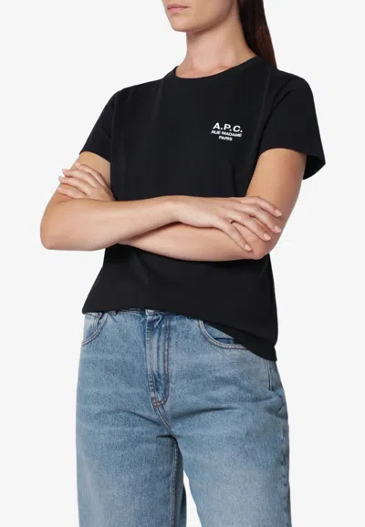 A.p.c. Embroidered Logo T-shirt In Black