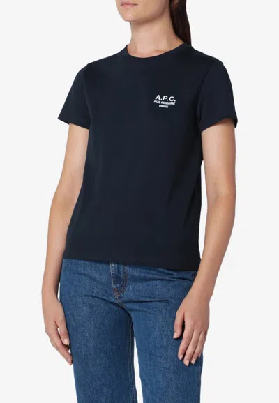 A.p.c. Embroidered Logo T-shirt In Blue