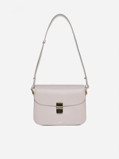 Apc Grace Leather Bag In Moon Grey