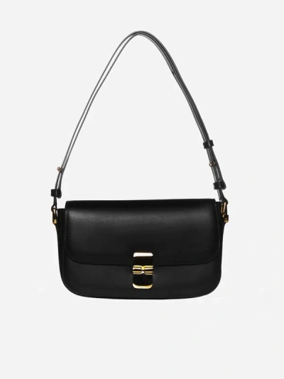 Apc Grace Leather Baguette Bag In Black