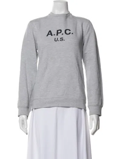 Pre-owned A.p.c. Graphic Print Crew Neck Sweatshirt In Grey