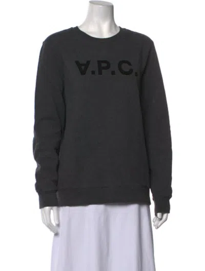 Pre-owned A.p.c. Graphic Print Crew Neck Sweatshirt In Grey