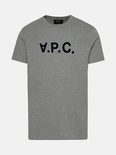 A.p.c. Gray Cotton Vpc T-shirt In Grey