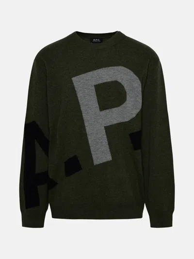 A.p.c. Green Virgin Wool Sweater
