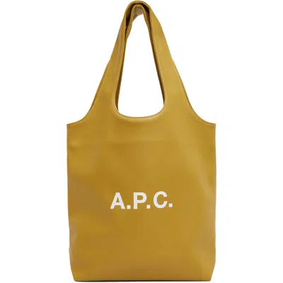 A.p.c. Khaki Ninon Small Tote In Kaq Light Olive