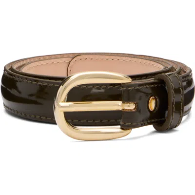A.p.c. Khaki Rosette Leather Belt In Kbe Dark Olive