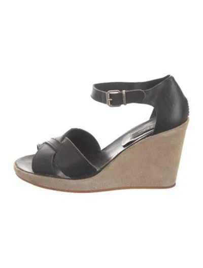 Pre-owned A.p.c. Leather Sandals In Black