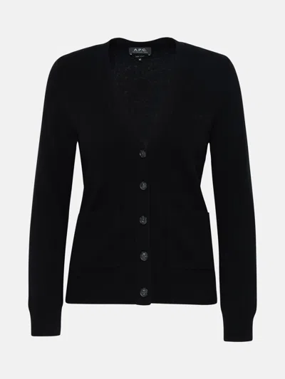 A.p.c. Louisa Cardigan In Black Merino Wool