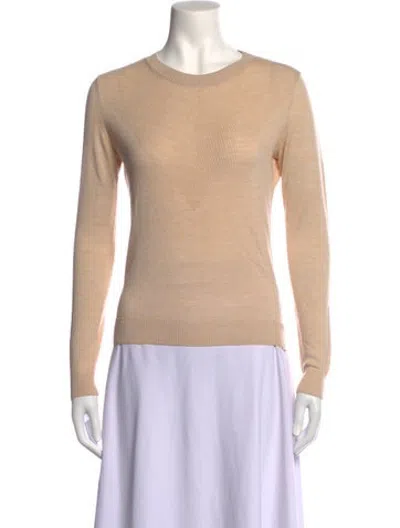 Pre-owned A.p.c. Merino Wool Crew Neck Sweater In Neutrals