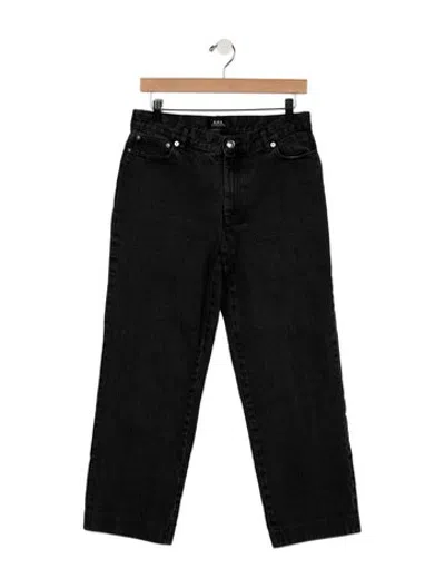 Pre-owned A.p.c. Mid-rise Straight Leg Jeans In Black