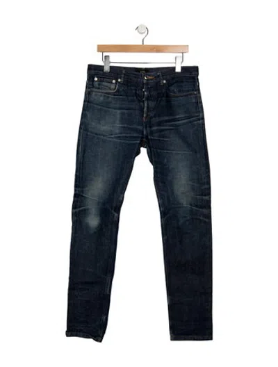 Pre-owned A.p.c. Mid-rise Straight Leg Jeans In Blue