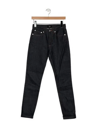 Pre-owned A.p.c. Mid-rise Straight Leg Jeans In Blue