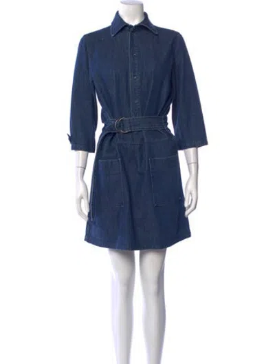 Pre-owned A.p.c. Mini Dress In Blue