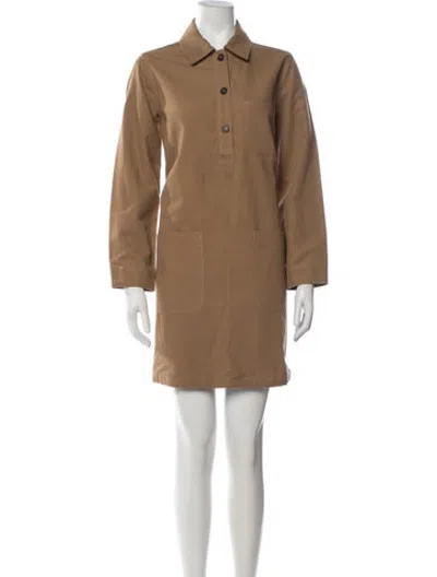 Pre-owned A.p.c. Mini Dress In Neutrals